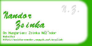 nandor zsinka business card